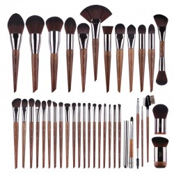 37Pcs MUF Series Wood Handle Aluminium Ferrule High Quality Vegan Makeup Brushes Factory Wholesale Spot Sale