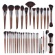 37Pcs MUF Series Wood Handle Aluminium Ferrule High Quality Vegan Makeup Brushes Factory Wholesale Spot Sale