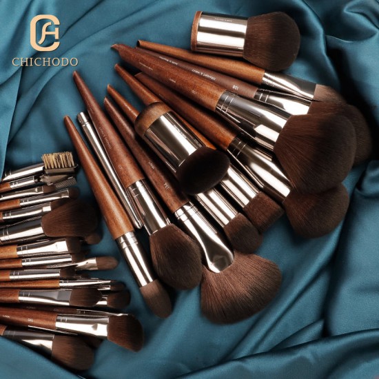 37Pcs MUF Series Wood Handle Aluminium Ferrule High Quality Vegan Makeup Brushes Factory Wholesale Spot Sale