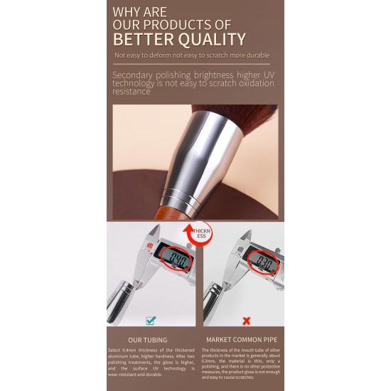 37Pcs MUF Series Wood Handle Aluminium Ferrule High Quality Vegan Makeup Brushes Factory Wholesale Spot Sale