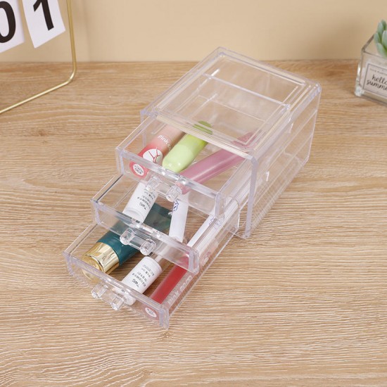 Desktop Drawer Makeup Organizer Acrylic Multi-Layer Makeup Storage Box PS Transparent Rack for Lipstick Skin Care Stack