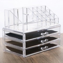 Desktop Drawer Makeup Organizer Acrylic Multi-Layer Makeup Storage Box PS Transparent Rack for Lipstick Skin Care Stack
