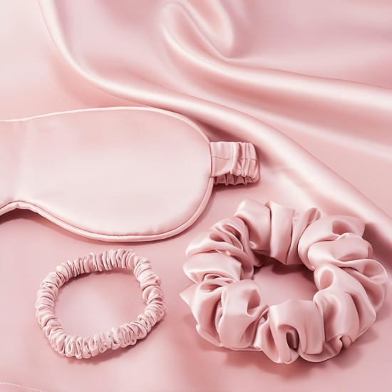 Good Supplier Luxury Sleep Satin Eye Mask and Scrunchie Gift Set for Men and Women
